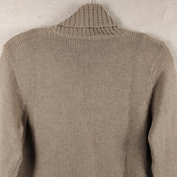 Liz Claiborne Tan Turtleneck Long Sleeve Pull Over Ribber Medium Knit Sweater - Picture 8 of 10